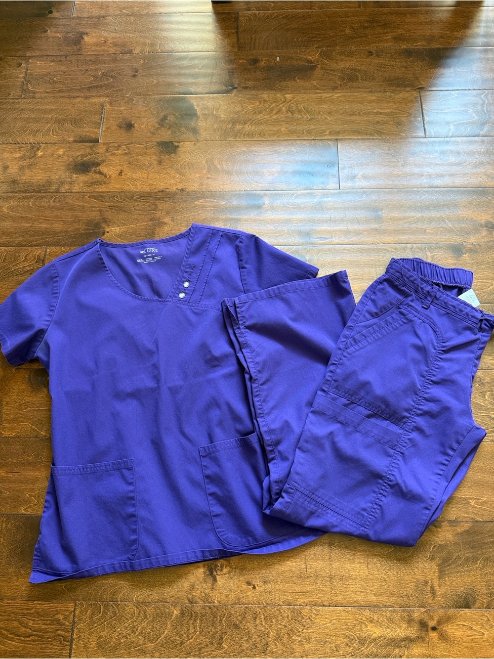 Cherokee Purple Scrub Top and Jogger Pants Set